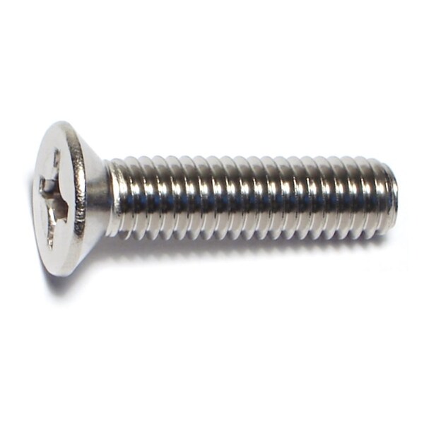Midwest Fastener M6-1.00 x 25 mm Phillips Flat Machine Screw, Plain A2 Stainless Steel, 100 PK 55112 - main
